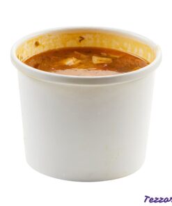 Tezzorio (Set of 100) 12 oz White Paper Soup Containers with Lids Combo Pack, Take Out Hot/Cold Food Containers, Ice Cream/Frozen Yogurt Dessert Cups,  / To-Go Disposable Deli Containers 9 51Ft2DfElWL