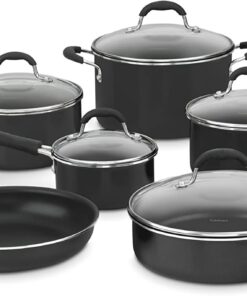 Alternative view of Cuisinart 11-Piece Set Advantage Nonstick Cookware, Black & 622-20 Chef's Classic 8-Inch Open Skillet Nonstick-Hard-Anodized 11 Piece Cookware Set + Skillet