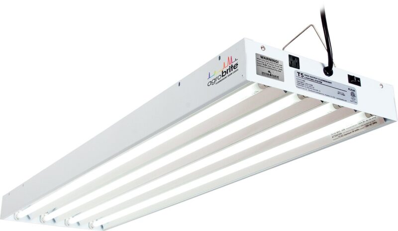 Hydrofarm FLT44 System 4' Fluorescent Grow Light, 1 Count (Pack of 1), White 4 Tubes 4-Feet