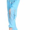 ZLTdream Women's Belly Dance Coins Lantern Pants One Size Light Blue