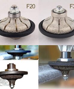 Raizi F20 type Vacuum Brazed F Ogee-Bullnose Diamond Hand Profile Wheel Router Bit for Granite Edge with 5/8"-11 Thread F20(3/4") 11 51Fy1BPBoLL