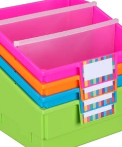 Really Good Stuff Picture Book Library Bins With Dividers - Neon Set Of 4 15 51Fz36FqjL