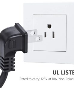 Alternative view of TV Power Cord Compatible for Samsung TV, Ancable 25-Feet 90 Degree Angled 18AWG 2-Prong to L-Shaped C7 Power Cord Replacement for Samsung Philips Toshiba LG Sony Sharp Panasonic Vizio LED TV Sky Box 1