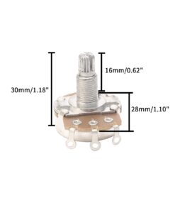 Full Size B250k Electric Guitar Potentiometer Bass Volume Pots Tone Long Split Shaft 18mm Pack of 5 14 51G7z9SHq6L