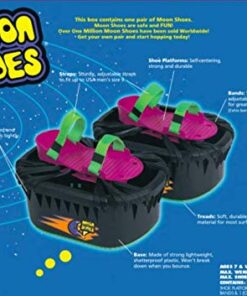 Moon Shoes Bouncy Shoes, Mini Trampolines for Your Feet, One Size, Black, New and Improved, Bounce Your Way to Fun, Very Durable, No Tool Assembly, Athletic Development, up to 130 lbs 18 51GEYTSoPOL