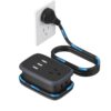 NTONPOWER Travel Power Strip with USB Ports, Portable Small Power Strip with 3FT Wrapped Flat Plug Extension Cord, 2 Outlets 3 USB Ports, Non Surge Protector for Cruise Ship Hotel Black 2 Outlets 3 USB-A 1 Pack