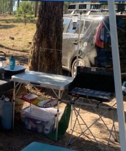 Coleman Pack-Away Portable Camp Kitchen, Outdoor Folding Kitchen with Spacious Prep Area, Side Table, Lantern Holder, Hanging Hooks, & Mesh Shelf; Great for Camping, Tailgating, Grilling & More Portable Kitchen 39 51GLPCpgOBL