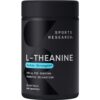 Sports Research Double Strength L-Theanine Supplement - Suntheanine Softgels for Focus, Relaxation & Alertness - Non-Drowsy Support Made with Coconut Oil, Non-GMO & Gluten Free - 200mg, 60 Count