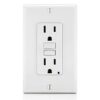 Leviton GFNT1-W Self-Test SmartlockPro Slim GFCI Non-Tamper-Resistant Receptacle with LED Indicator, Wallplate Included, 15-Amp, White 1