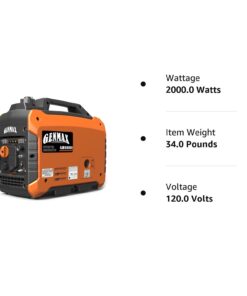 GENMAX Portable Inverter Generator, 2000W Ultra Quiet Gas Engine, EPA Compliant, Eco Mode Function, Ultra Light, Suitable for Backup Home and Camping(GM2000i) GM2000i 33 51GV04qmKL