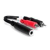 Hosa YPR-257 1/4" TRSF to Dual RCA Stereo Breakout Cable 6X6X5