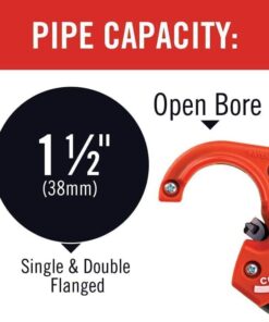 RIDGID 41608 PTEC 3000 Versatile Thin Wall PE, PP, PVC Plastic Tubing Cutter for 1-1/4" and 1-1/2" Tailpieces, Cuts, Cleans, Deburrs, and Bevels 16 51GYSxyNllL