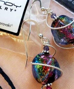 Body Candy Handcrafted 925 Silver Purple Dichroic Drop Dangle Earrings Created with Crystals 32 51GbJNvhpL