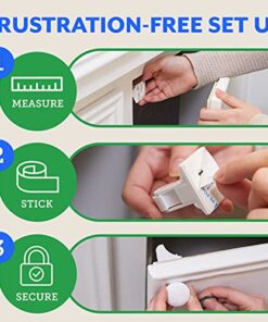 Eco Baby Magnetic Cabinet Locks for Babies - Magnetic Baby Proofing Cabinet Locks, Child Locks for Cabinets Drawers Doors for Back to School - Easy Installation No Tools Required (12 Pack and 2 Keys) 26 51Gg q1bz8S