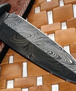 Poshland RAM-0592 Damascus Steel Dagger Knife – Full Size Leather Handle 28 51GhqbGW4LL