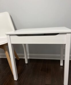 Amazon Basics Wood Lift-Top Kids Rectangular Study Desk, White 35 51GhwyuP6CL