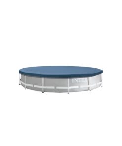 INTEX 28031E Pool Cover: For 12ft Round Metal Frame Pools – Includes Rope Tie – Drain Holes – 10in Overhang – Snug Fit 12-Foot 19 51GmPFsirXL
