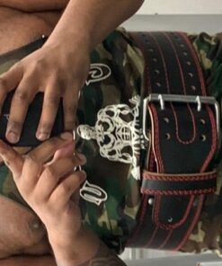 Weight Lifting Belt (5mm Thick) - Leather Weight Lifting Belt for Women & Men - Functional Workout Belt - Gym Belt for Weightlifting, Powerlifting, Squat & Deadlift - Adjustable Weightlifting Belt Black/Red Medium 38 51Gp05yWfTL