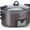 Crock Pot 7-qt Nonstick Ceramic Coating Cook & Carry Programmable Easy-Clean Slow Cooker Stainless Steel 13 51Gp6LpY4rS