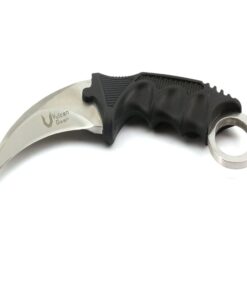 Alternative view of Vulcan Gear Tactical Hawkbill Karambit Knife with Sheath and Cord Silver blade 1. Silver