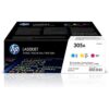 HP 305A Cyan, Magenta, Yellow Toner Cartridges (3-pack) | Works with HP LaserJet Pro 300 M351, LaserJet Pro 300 MFP M375, LaserJet Pro 400 M451, LaserJet Pro 400 MFP M475 Series | CF370AM Multipack 14 51Gq3k3 FXL