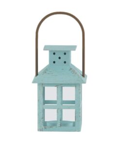 Kate Aspen, Distressed Metal Vintage Decorative Mini Lantern, Centerpiece, Party Favor, 2.5 x 2.5 x 6.5, Blue Small 40 51GrhoaDExL