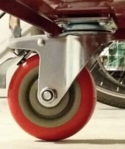 Online Best Service 4 Pack Caster Wheels Swivel Plate On Red Polyurethane Wheels (4 inch with Brake) 4 inch with Brake 31 51H Nmg lIL