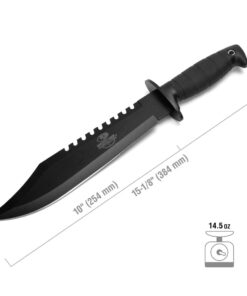 Alternative view of Mossy Oak Survival Hunting Knife with Sheath, 15-inch Fixed Blade Tactical Bowie Knife with Sharpener & Fire Starter for Camping, Outdoor, Bushcraft