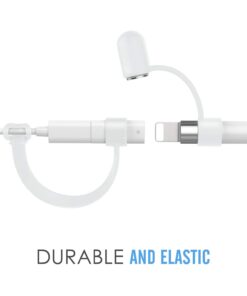 MoKo Pencil Cap Holder Fit Apple Pencil 1st Generation, USB Cable Tether and Pencil Cap, Fit New iPad 10th Generation 2022, iPad 9th/8th/7th/6th Gen, iPad Mini 5,White White 21 51H3qeqWMrL