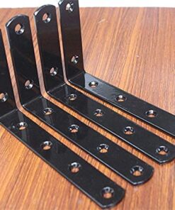MHMYDZ 4 Pcs Black Steel Heavy Duty"L" Corner Brace Joint Angle Bracket Shelf Bracket Wall Hanging with Screws 125mmX75mm/5 InchX3 Inch Decorative Corner Brackets Joint Angle Bracket 4 Pack(Balck) 25 51H6IF67VDL
