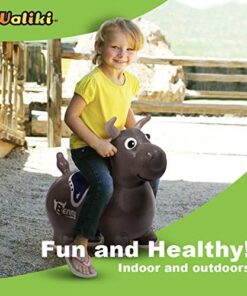 WALIKI Bouncy Horse Hopper Toy | Hopping Pony for Toddlers | Baby First Birthday Gift 18 Month 1 2 3 Year Old | Benny The Jumping Bull Inflatable Brown 12 51HFPja7DcL