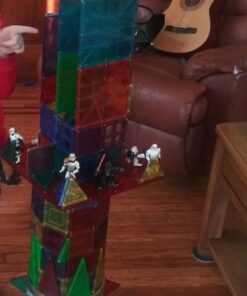 Shapemags Magnetic Tiles for Kids 100 Piece Set - Educational 3D Magnetic Building Blocks for Toddlers - Construction Magnet Toys Kit with Car Base and Stabilizer Plate 100pcs 29 51HO8fIXtIL