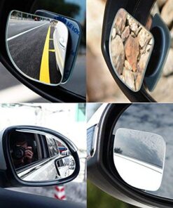 Fan Shape 360 Degree Rotate Sway Adjustabe Blind Spot Mirrors, Ampper HD Glass Convex (Low Curvature) Frameless Stick On Lens (Pack of 2) Pack of 2 29 51HS4Zn3FsL