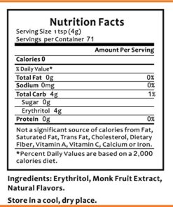Natural Mate Monkfruit Sweetener with Erythritol (10oz) 1Pack - All Purpose Granular Natural Sugar Substitute - 1:2 Sugar Replacement, Non-GMO, Zero Calories 10oz 10 Ounce (Pack of 1) 6 51HVA7vLGaL