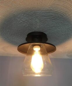 Globe Electric 64846 1-Light Semi-Flush Mount Ceiling Light, Oil Rubbed Bronze, Clear Glass Shade, Ceiling Light Fixture, Bedroom Lights for Ceiling, Dining Light Fixture, Bulb Not Included Oil-Rubbed Bronze 93 51Hew X78L