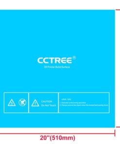 CCTREE 3D Printing Build Surface, 20" x 20" (510mm x 510mm) 3D Printer Heat Bed Platform Sheet with 3M Adhesive for Large Format Printers Such as The Creality CR-10 S5 (Pack of 2) 510*510mm CR 3D Printer 9 51HgiFdGHRL