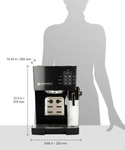 EspressoWorks 19-Bar Espresso, Latte and Cappuccino Maker 10-Piece Set - Brew Cappuccino and Latte with One Button - Espresso Machine with Milk Steamer 1250W - Coffee Gifts (Black) Black 33 51HjwVVci5L