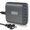 USB C Fast Charger, 160W USB C Charging Station GaN 6-Port USB C Wall Charger Block, Portable Multiport USB C Power Adapter for MacBook Pro/Air,iPad Pro,iPhone 14/13/Mini/Pro/13Pro Max/12 Galaxy Note 22 51Hlf3BobL