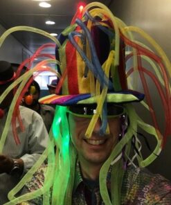 Fun Central - LED Crazy Noodle Hat for Adults & Kids | for Mardi Gras Party Supplies St. Patrick’s Day Party Favors Crazy Hat Day 20 51I wDtVhL