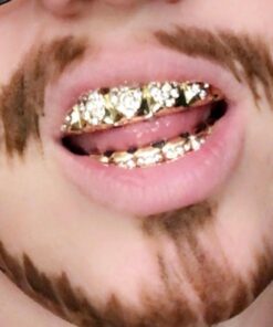 TOPGRILLZ Grills for Your Teeth Gold Grillz Poker Heart Teeth Diamond Grillz for Men Women 18K Plated Iced out Hip Hop Top & Bottom Face Grills for Teeth Rapper Costume Cosplay 16 51IBR21dOL