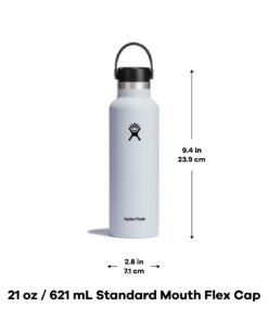 Hydro Flask Stainless Steel Standard Mouth Water Bottle with Flex Cap and Double-Wall Vacuum Insulation 21 Oz Black 15 51IMbg32L