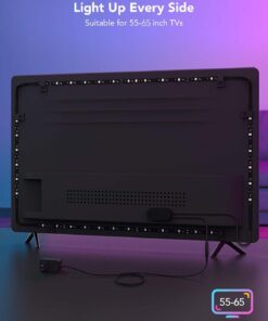 Govee TV LED Backlight, RGBIC TV Backlight for 55-65 inch TVs, Smart LED Lights for TV with Bluetooth and Wi-Fi Control, Works with Alexa & Google Assistant, Music Sync, 99+ Scene Modes, Adapter 26 51IRfn0DGWL