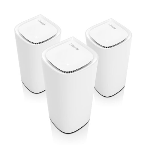 Linksys Velop Pro WiFi 6E Mesh System - Cognitive Mesh Router with 6 Ghz Band Access & 5.4 (AXE5400) Gbps True Gigabit Speed - Whole-Home Coverage up to 9,000 sq. ft. & 200+ Devices - 3 Pack