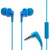 Panasonic ErgoFit Wired Earbuds, In-Ear Headphones with Microphone and Call Controller, Ergonomic Custom-Fit Earpieces (S/M/L), 3.5mm Jack for Phones and Laptops - RP-TCM125-A (Blue) Blue With Mic