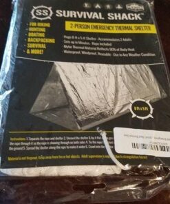Sharp Survival Shack Emergency Survival Shelter Tent | 2 Person Mylar Thermal Shelter | 8' X 5' All Weather Tube Tent | Reflective Material Conserves Heat | Lightweight | Waterproof | Best Su 47 51IlTuT7MCL