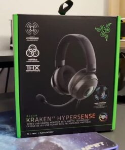 Razer Kraken V3 HyperSense Wired USB Gaming Headset w/Haptic Technology: Triforce Titanium 50mm Drivers - THX Spatial Audio - Hybrid Fabric & Leatherette Memory Foam Cushions - Detachable Mic 107 51ImtcGLlWL