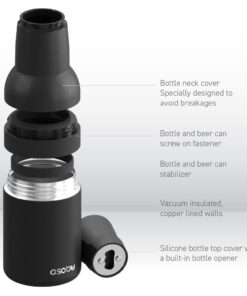 Asobu Frosty Beer Holder 2 Go Vacuum Insulated Double Walled Stainless Steel Beer Can and Bottle Cooler with Beer Opener Eco Friendly and Bpa Free (black) Black 26 51Iou q9RiL