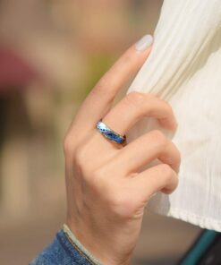 THREE KEYS JEWELRY 6mm 8mm Tungsten Titanium Wedding Ring Blue Laser Celtic Knot Engagement Band for Men Women 6mm Blue Tungsten 5 10 51Iwb9JYRL