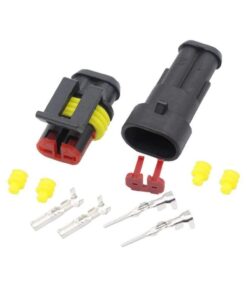ESUPPORT 2 Pin Way Car Auto Waterproof Electrical Connector Plug Socket Kit with Wire AWG Gauge Marine Pack of 10 11 51IynP4BfdL