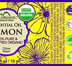 US Organic 100% Pure Lemon Essential Oil - USDA Certified Organic, Cold Pressed - W/Euro droppers (More Size Variations Available) (10 ml) 0.33 Fl Oz (Pack of 1) 10 51J1XVDS5oL